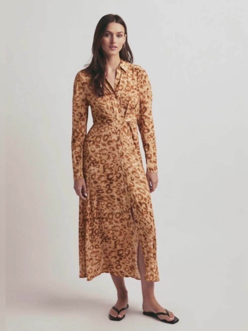 NWT Favorite Daughter The Icon Dress Maxi Midi Leo Vibes Leopard Size 6